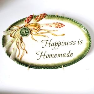 Fitz and Floyd Asparagus Vegetable Wall Plate Happiness Is Homemade